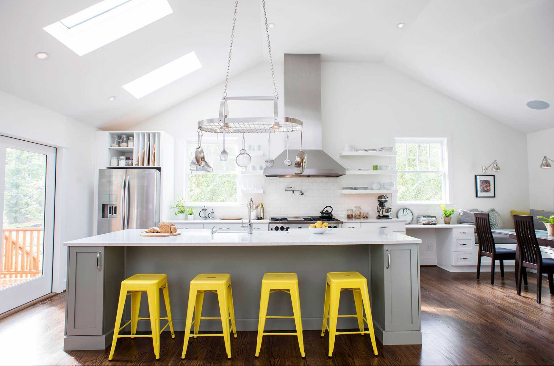 3 Beautiful Yellow Kitchen Ideas - grey kitchens cabinets with yellow island