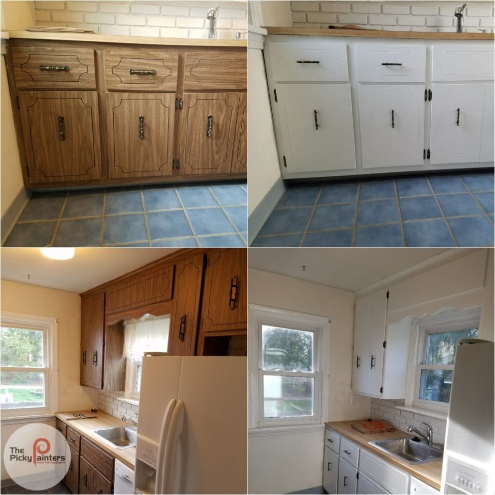 Can you paint laminate kitchen cabinets? - The Picky Painters  - do you have to prime cabinets before painting?