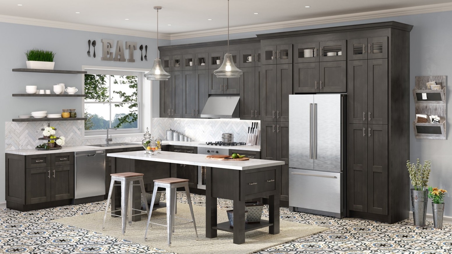 Charcoal Grey Shaker - Ready To Assemble Kitchen Cabinets - The  - charcoal gray kitchen cabinets