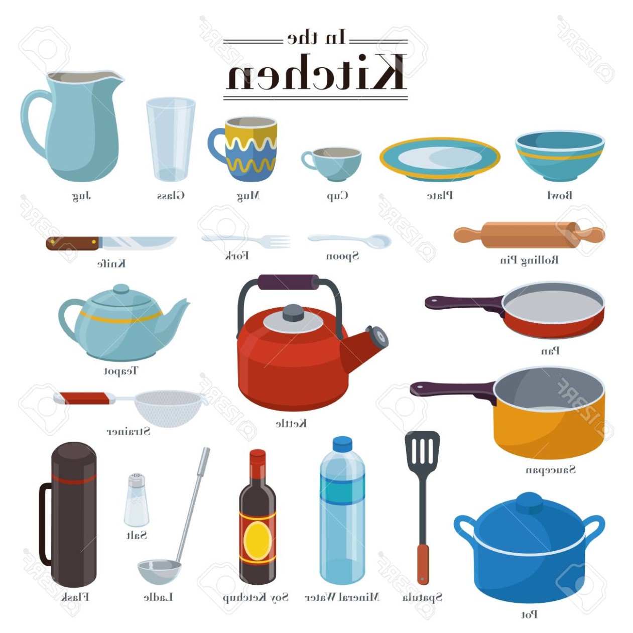 Collection Of Various Kinds Of Cooking Utensils And Cooking  - what is a kitchen used for?