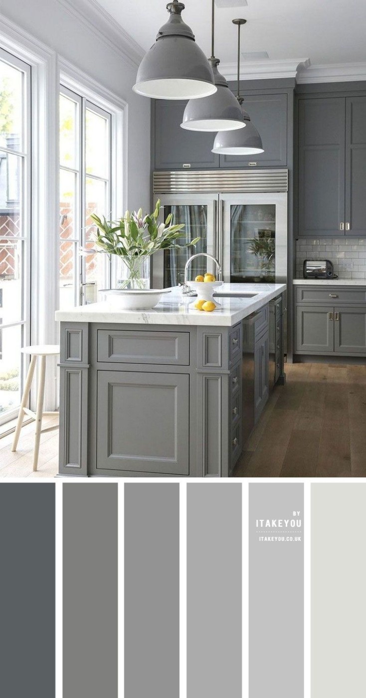 Grey Colour Palette for Kitchen  Grey kitchen colors, Kitchen  - grey kitchen paint