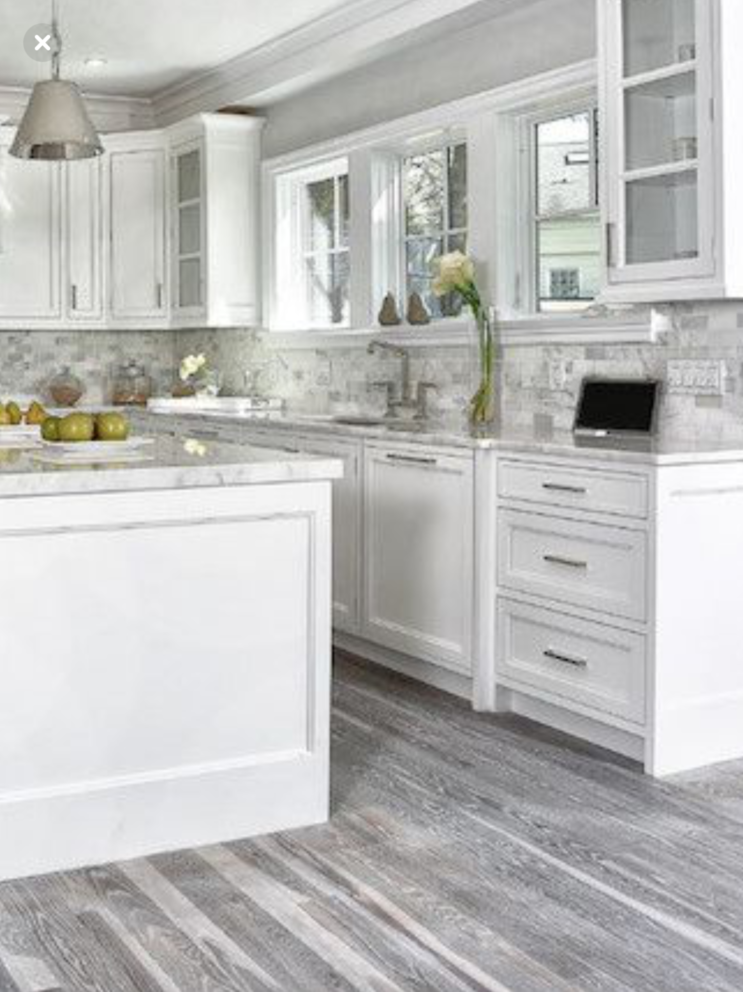 Grey floors, white cabinets  Grey kitchen walls, Grey kitchen  - kitchen grey floors white cabinets