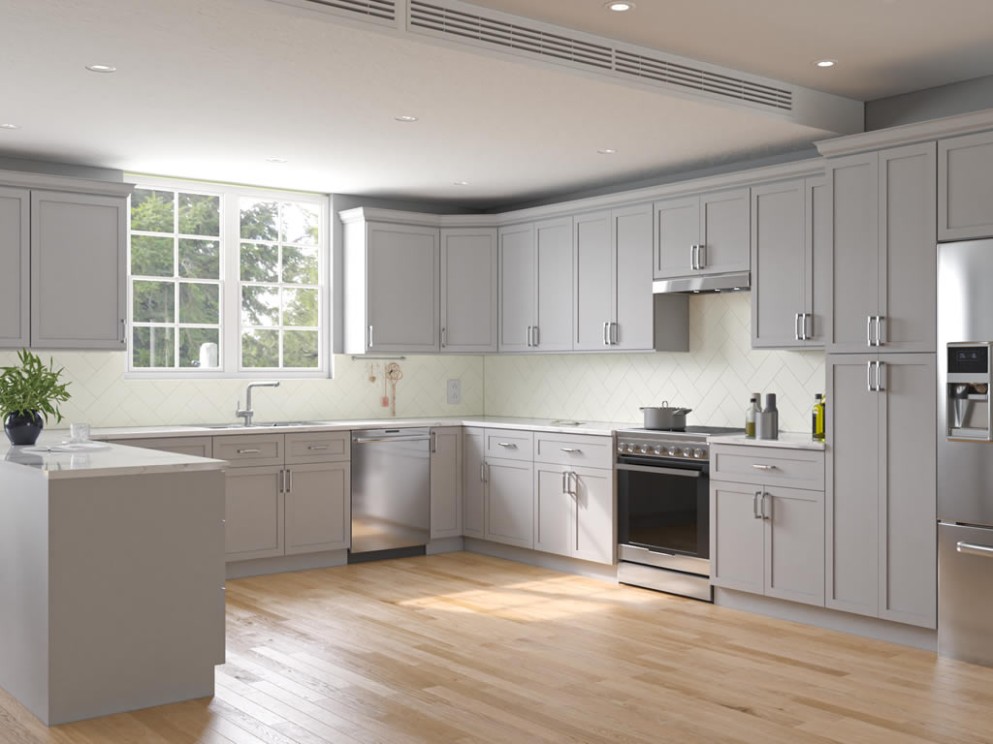 Lait Grey Shaker Kitchen Cabinet Collection  Cabinetra