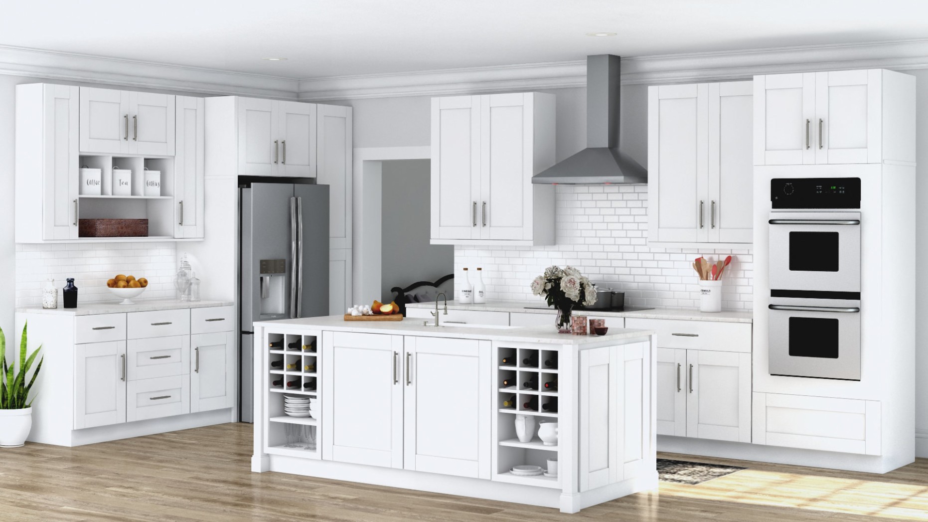 Shaker Wall Cabinets in White – Kitchen – The Home Depot - white kitchen cabinets