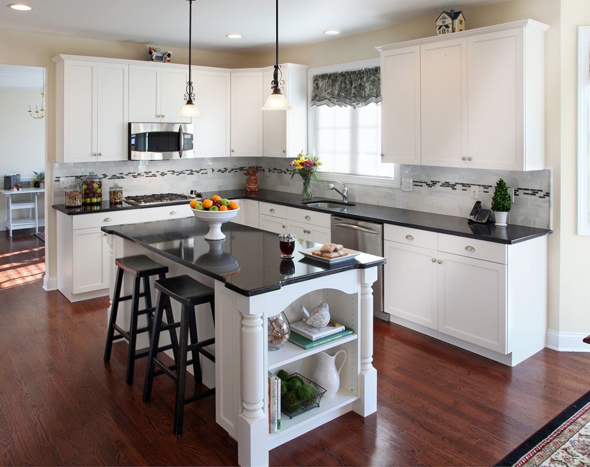White Kitchen Cabinets and Countertops: A Style Guide  White  - what cabinet color goes with white countertops?