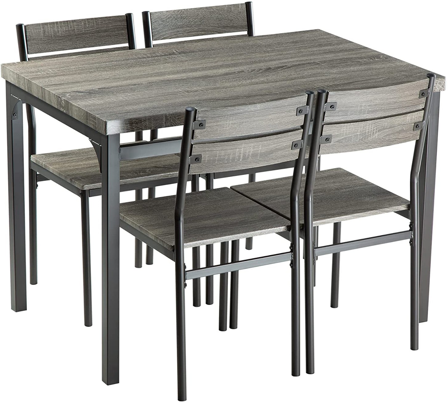 Zenvida Dining Table Set for 3, Rustic Grey 3 Piece Dinette Set Kitchen  Table 3 Chairs - grey kitchen table
